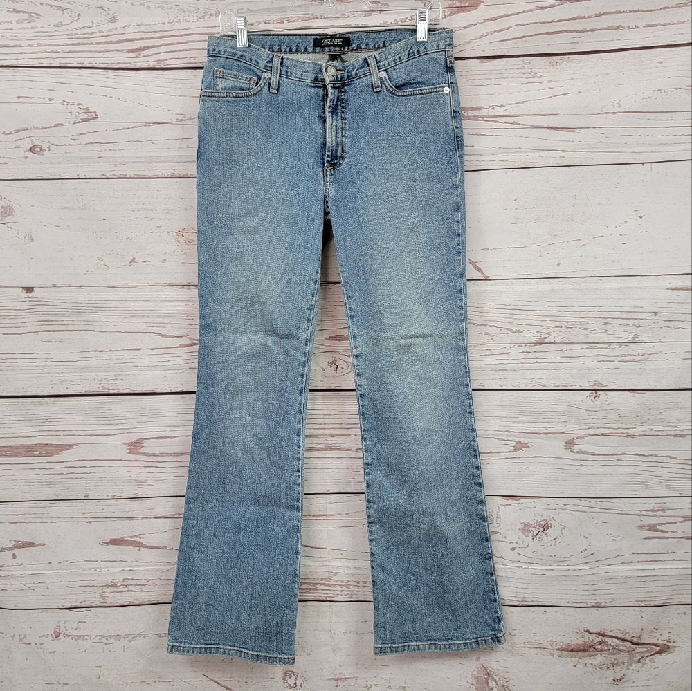 Karen Kane light wash mid rise bootcut jeans